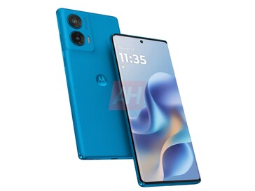 Imagen no oficial de una de las variantes azules del Moto G96. (Fuente de la imagen: Android Headlines)
