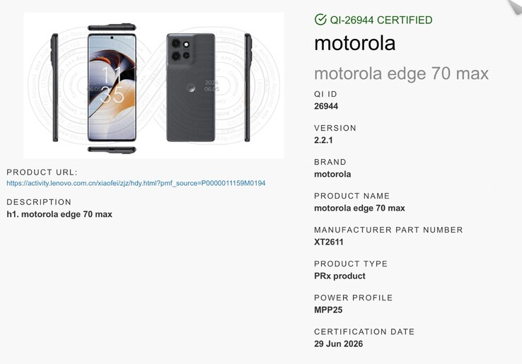 El Motorola Edge 70 Max es compatible con los cargadores magnéticos Qi2.