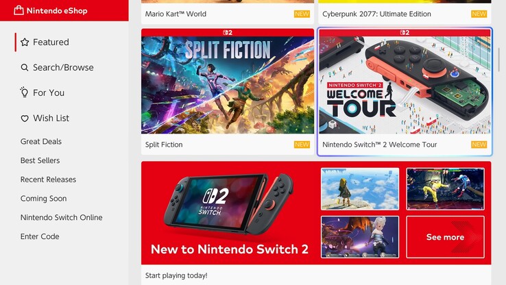 Cambios en Nintendo eShop promocionados antes del lanzamiento de Switch 2 (Fuente de la imagen: Nintendo of America con ediciones)