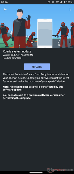 La actualización Android 11 para el Xperia 5 II en el Reino Unido. (Fuente de la imagen: Notebookcheck)