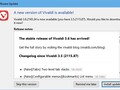 Notificación de actualización del navegador Vivaldi 3.6 (Fuente: propia)