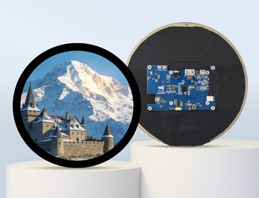 Disposición frontal de la pantalla redondeada de 7 pulgadas Waveshare 