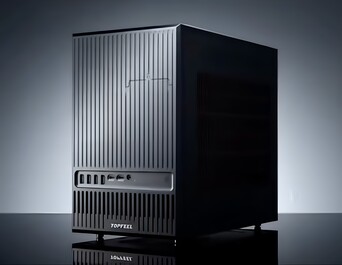 Parte frontal del PC de estación de trabajo compacto DeskOne A1.