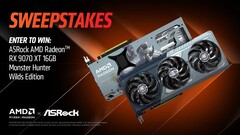 Sorteo de la Radeon RX 9070 XT de AMD con temática de Monster Hunter Wilds (fuente de la imagen: AMD en X)