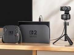 La webcam 4K de doble cámara Emeet Pixy sigue automáticamente a los jugadores de Nintendo Switch 2 mientras se mueven por la habitación. (Fuente de la imagen: Emeet)