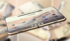 Los renders conceptuales no oficiales hechos por fans de una tableta Google Pixel la muestran en color arena. (Fuente de la imagen: LetsGoDigital/Snoreyn - editado)