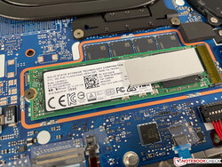 La unidad SSD M.2 2280 está colocada debajo de una cubierta adicional y puede actualizarse