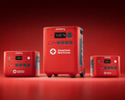 El Jackery HomePower 2000 Plus v2 Edición Cruz Roja, el Jackery HomePower 3600 Plus Edición Cruz Roja y el Jackery HomePower 1000 Plus v2 Edición Cruz Roja (de izquierda a derecha)