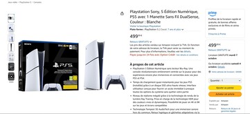 La PS5 Digital Edition con 825 GB está disponible en Amazon Francia. (Fuente de la imagen: Amazon)