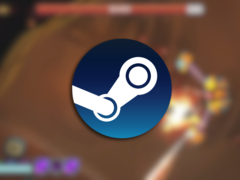 Galactic Glitch entró por primera vez en acceso anticipado en julio del año pasado, y es un shooter de dos palancas con una mecánica única basada en la física. En la imagen, una instantánea borrosa del juego con el logotipo de Steam superpuesto. (Fuente de la imagen: Steam - Editado)
