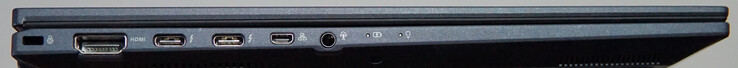 Puertos a la izquierda: Bloqueo Kensington, HDMI, 2x Thunderbolt 4, mini LAN gigabit, auriculares