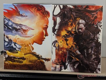 Obras de arte sobre lienzo de Horizon Zero Dawn (de Ilya Golitsyn) y Witcher 3 (de Grzegorz Domaradzki).