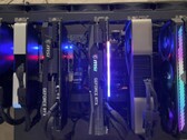 El equipo de minería de criptomonedas cuenta con 5x tarjetas RTX de la serie 30 que no son LHR (Lite Hash Rate) y 1x tarjeta LHR V2. (Fuente de la imagen: eBay)