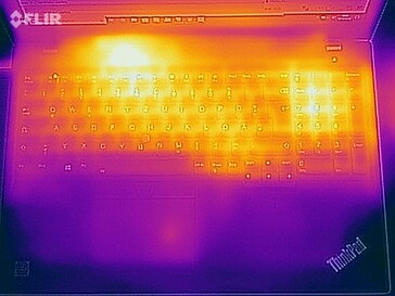 Mapa de calor de la parte superior del dispositivo bajo carga