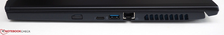 derecha: encendido, Thunderbolt 3, USB-A 3.0, RJ-45