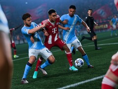 Imagen que muestra a los jugadores intentando hacerse con el control del balón. (Fuente de la imagen: EA) 