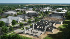 Render del proyecto de vivienda más grande del mundo impreso en 3D, imagen: ICON