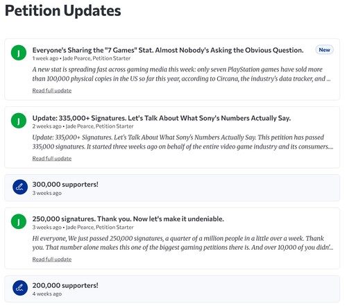 Se muestran las actualizaciones de la petición «Don’t Kill the Disc»