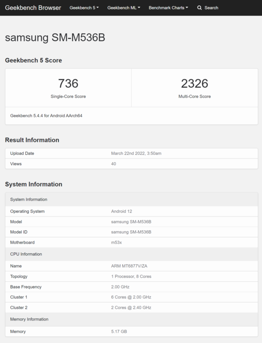 (Fuente de la imagen: Geekbench)