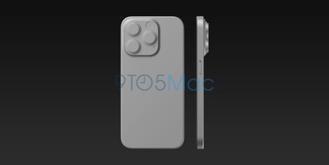 iPhone 15 Pro CAD. (Fuente de la imagen: 9To5Mac)