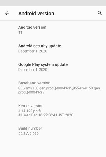 Android versión 11. (Fuente de la imagen: XperiaBlog)