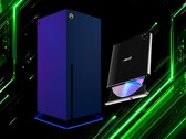 Unida a la consola Xbox del Proyecto Helix se aprecia una unidad de Blu-ray