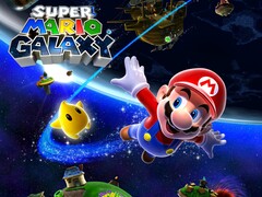 Se muestra el banner de Super Mario Galaxy (Fuente de la imagen: Nintendo of America con modificaciones)
