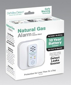 Alarma de gas natural a pilas DeNova Detect de New Cosmos USA. (Fuente: New Cosmos USA)