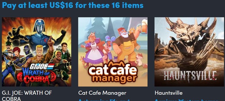 Imagen decorativa. El tercer nivel contiene los 16 artículos (Fuente de la imagen: Humble Bundle)
