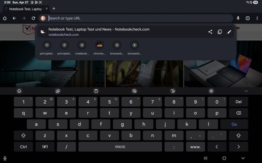Teclado en modo horizontal