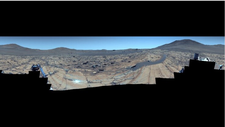 La versión mejorada de la imagen tomada por el rover Perseverance (Fuente de la imagen: NASA, JPL-Caltech, ASU y MSSS; captura de pantalla)
