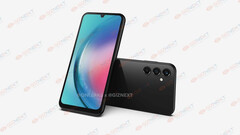 Un render de &quot;Galaxy A25 5G&quot;. (Fuente: OnLeaks x Giznext)