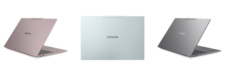El IdeaPad Slim 5 Ultra 14IWC11 en los colores Chill Blue, Dreamy Violey y Lowkey Grey.