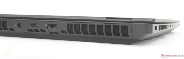 Parte trasera: adaptador de CA, HDMI 2.1, RJ-45 (2.5 Gbps)
