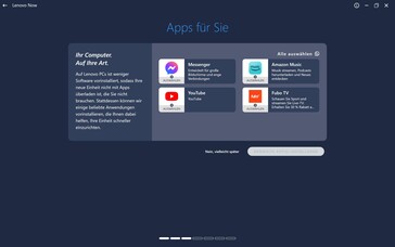 Se sugieren aplicaciones adicionales durante la configuración inicial
