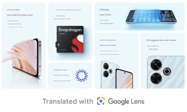 Principales características del teléfono (Fuente de la imagen: Xiaomi)