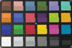 ColorChecker: La mitad inferior de cada área de color muestra el color de referencia.