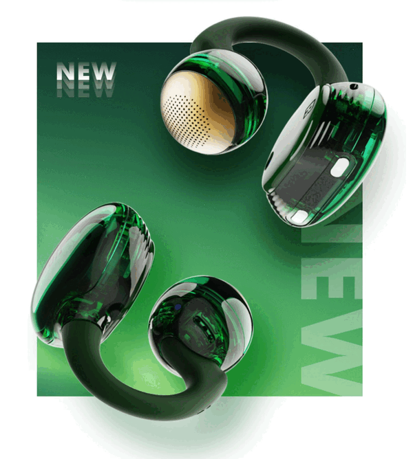Los JBL Soundgear Clips Emerald Green edición especial tienen un diseño transparente.