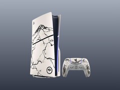 La PS5 y su mando con skins personalizados de Ghost of Yotei.