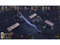 Una captura de pantalla de Shadow of the Road que muestra el combate por turnos del juego. (Fuente de la imagen: Steam)