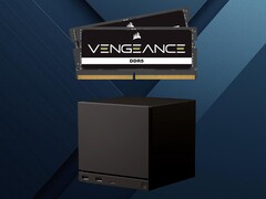 Steam Machine se muestra debajo de la memoria DDR5 SO-DIMM (Fuente de la imagen: Corsair, Valve con ediciones)