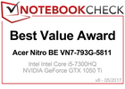 Best Value Award Mayo 2017: Acer Aspire V17 Nitro BE VN7-793G-5811