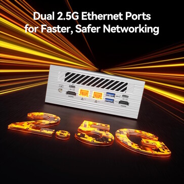 El mini PC dispone de puertos Ethernet rápidos (Fuente de la imagen: Geeekom)
