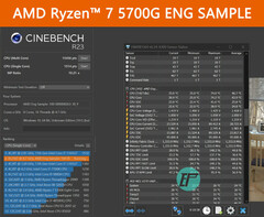 Muestra de ingeniería del AMD Ryzen 7 5700G - Cinebench R23 Multi. (Fuente de la imagen: hugohk en eBay).