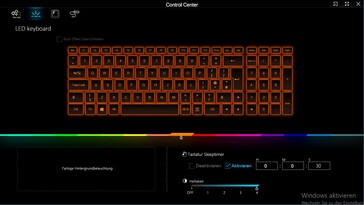 Centro de control: iluminación del teclado