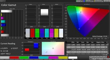 Espacio de color (modo de color normal, temperatura de color cálida)