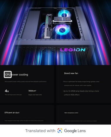 Sistema de refrigeración del 2024 Legion Blade 7000K (Fuente de la imagen: Lenovo)