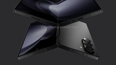 Un render de &quot;Galaxy Z Fold6&quot;. (Fuente: OnLeaks x SmartPrix)