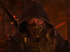 Una captura de pantalla de la featurette de Mortal Kombat II en la que aparece Scorpion (fuente de la imagen: Warner Bros. YT)