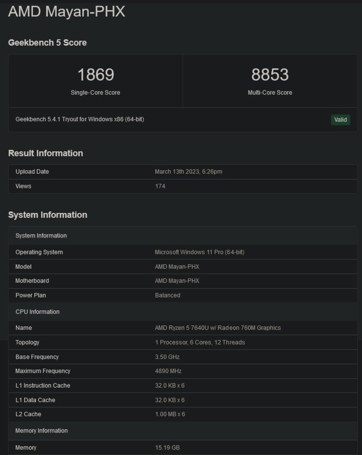 (Fuente de la imagen: Geekbench)